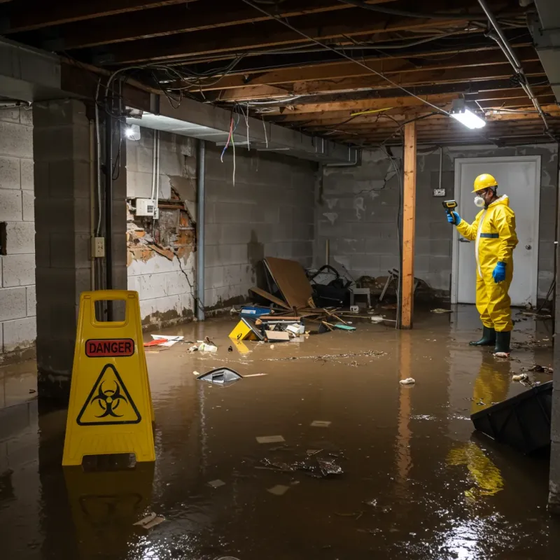 Flooded Basement Electrical Hazard in Arnolds Park, IA Property