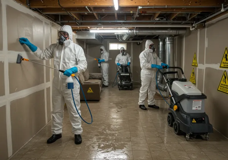 Basement Moisture Removal and Structural Drying process in Arnolds Park, IA